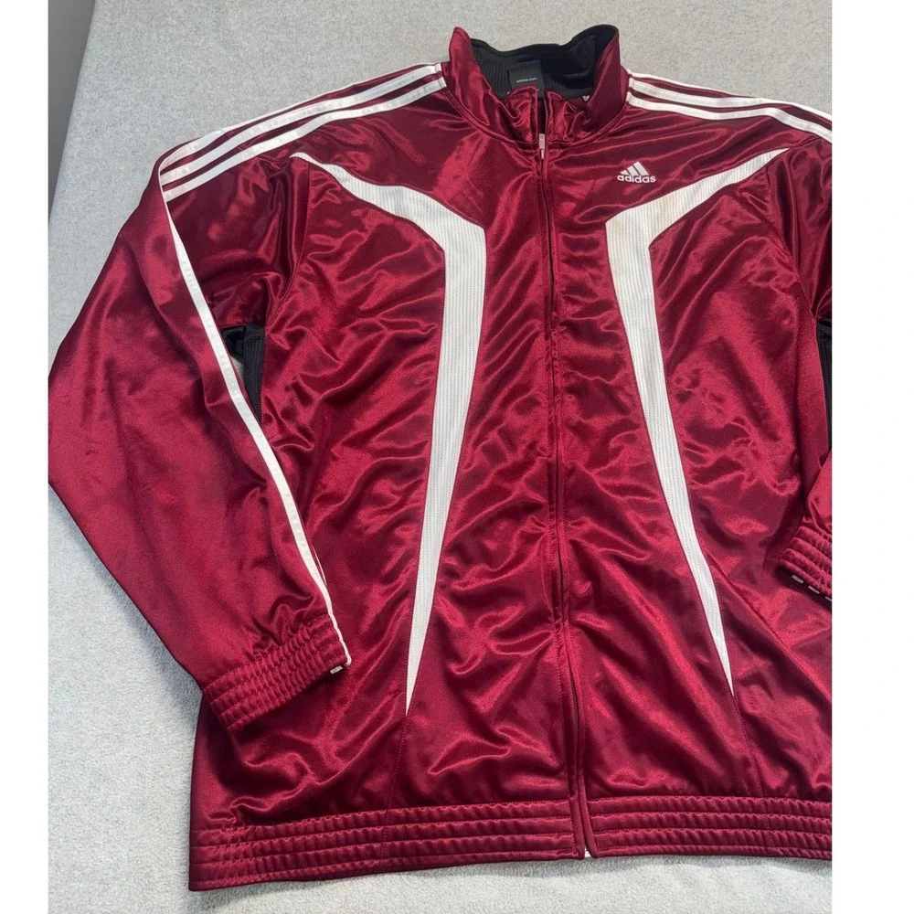 Adidas Track Jacket Mens 2XL Maroon Clima365 ClimaCool Full Zip Mesh‎ Activewear